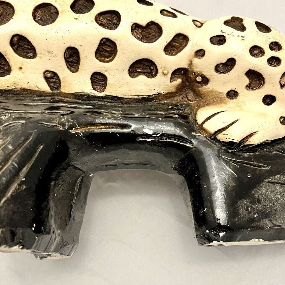 MCM Chalkware/Plaster Large Leopard Table Figure Statue Made in Mexico - Picture 9 of 12